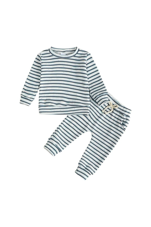 Caqnni Toddler Baby Boy Clothes Contrast Color Boys Long Sleeve Letter Sweatshirt Pants Set Outfit Fall Winter Set for 0 6 12 18 24 M 1t 2t 3t 4t 5t Pajamas & Dailywear Setï¼12-18 Months