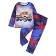thumbnail image 1 of Caqnni Toddler Baby Boy Clothes Cute Color Block Long Sleeve Sweatshirt Tops and Stretch Pants Fall Winter Outfit for 0 6 12 18 24 M 1t 2t 3t 4t 5t Pajamas & Dailywear Setï¼4-5 Years, 1 of 2