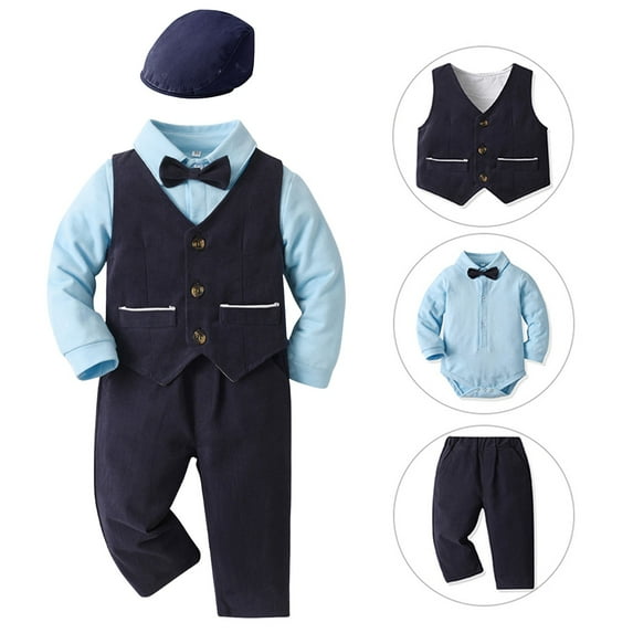 Caqnni Toddler Baby Boy Clothes Fall Winter Clothing Long Sleeve Sweatshirt Pants Set Sweatsuit for 0 6 12 18 24 M 1t 2t 3t 4t 5t 6t Baby Layette Sets(Sky Blue,2-3 Years)