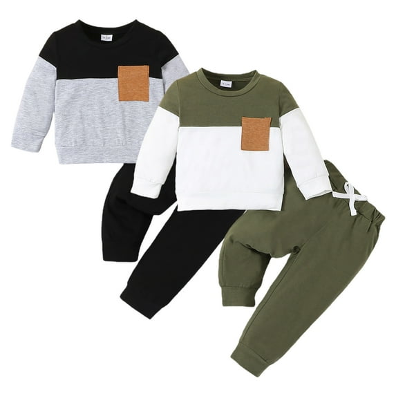 Caqnni Toddler Baby Boy Clothes Set Letter Print Long Sleeve Sweatshirt Pullover Casual Pants 2Pcs Winter Outfits (2-3 Years,Z06-Black)