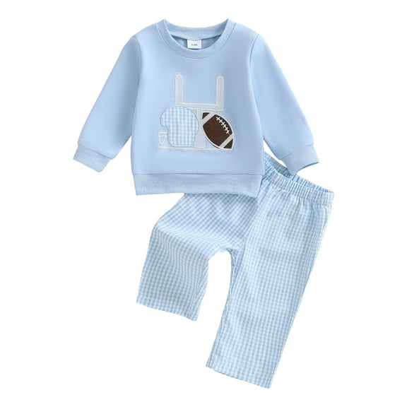 Caqnni Toddler Baby Boy Clothes Sweatshirt Pullover Shirt Top Pants Boy Fall Winter Outfit Children's Thermal Underwear Set Baby Layette Sets(0-6 Months)