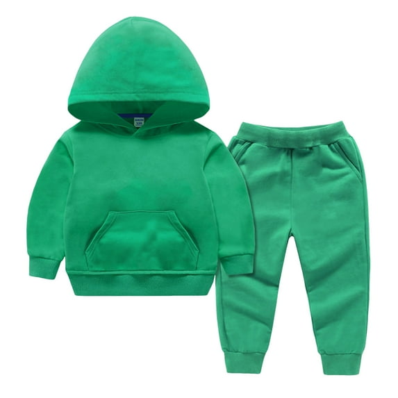 Caqnni Toddler Baby Boy Fall Clothes Long Sleeve Color Block Crewneck Sweatshirt + Jogger Pant Boys Winter Outfits Home Wear Baby's Children's Thermal Underwear Set(2-3 Years,Green)