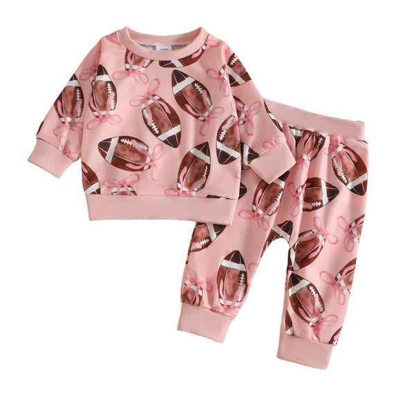 Caqnni Toddler Baby Boy Fall Outfit Football Game Contrast Color Sweatshirt Tops Elastic Pants Set Clothes For 0 6 12 18 24 M 1t 2t 3t 4t 5t Pajamas & Dailywear Setï¼2-3 Years