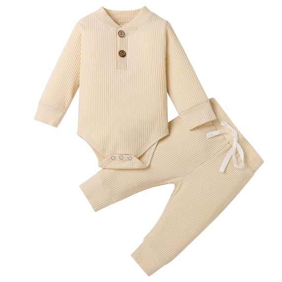 Caqnni Toddler Baby Boy Fall Outfit Football Game Print Sweatshirt Tops Elastic Pants Set Cute Clothes (6-12 Months,Z054-Beige)
