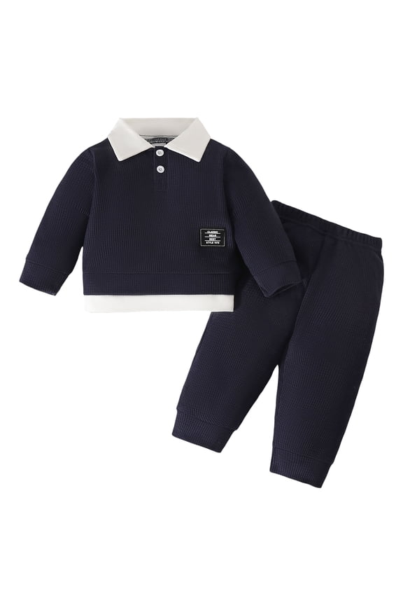 Toddler Baby Boy Fall Winter Clothes Checkerboard Long Sleeve Sweatshirt Pants Sweatsuit Set Checkered Plaid Outfit Fall Winter Set for 0 6 12 18 24 M 1t 2t 3t 4t 5t 6t,18-24 Months