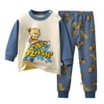 thumbnail image 1 of Caqnni Toddler Baby Boy Fall Winter Outfit Contrast Color Long Sleeve Sweatshirts Stretch Jogger Pants Clothes Set 2PC Long Sleeve Pajamas Set For 1t 2t 3t 4t 5t ï¼5-6 Years, 1 of 4