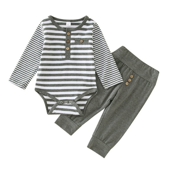 Caqnni Toddler Baby Boy Girl Fall Winter Outfits Sweatshirt Top Casual Pants Football Clothes (12-18 Months,Z06-Grey)