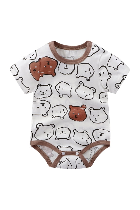 Toddler Baby Boy Girls Clothes Outfits Short Summer Sleeve Letters Printed Shirt Elastic Shorts Sets Cartoon Print 2PC Summer Pjs Pajamas & Dailywear Set 6-12 Months,Coffee