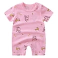 thumbnail image 1 of Caqnni Toddler Baby Boy Girls Easter Outfit Bunny Carrot Short Sleeve T-Shirt Elastic Waist Shorts Set Cartoon Print Summer 1Pcs Short Summer Pjs Pajamas & Dailywear Set 0-3 Months,Pink, 1 of 4