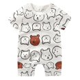 thumbnail image 1 of Caqnni Toddler Baby Boy Girls Easter Outfit Bunny Carrot Short Sleeve T-Shirt Elastic Waist Shorts Set Cartoon Print Summer 1Pcs Short Summer Pjs Pajamas & Dailywear Set 3-6 Months,Coffee, 1 of 4