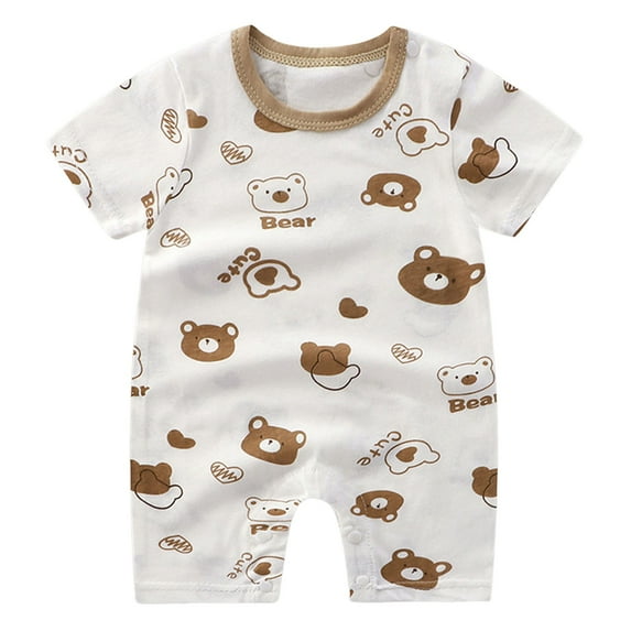 Caqnni Toddler Baby Boy Girls Easter Outfit Bunny Carrot Short Sleeve T-Shirt Elastic Waist Shorts Set Cartoon Print Summer 1Pcs Short Summer Pjs Pajamas & Dailywear Set 0-3 Months,Brown