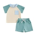 thumbnail image 1 of Caqnni Toddler Baby Boy Girls Golf Outfit Short Sleeve Polo T Shirts Top and Elastic Shorts Cartoon Print Set 2Pcs Summer Children's Day Gift 2PCS Set Set, 1 of 7