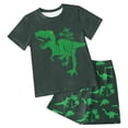 thumbnail image 1 of Caqnni Toddler Baby Boy Girls Summer Cute Dinosaur Tank Tops+Elastic Shorts Outfits Elastic Cotton Short Sets Short Sets Pajamas & Dailywear Set 3-4 Years,Green, 1 of 6