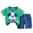 thumbnail image 1 of Caqnni Toddler Baby Boy Outfits Cars Print Short Sleeves T-Shirt Plaid Shorts Set Casual Summer Clothes 2PCS Outfits For 0 6 12 18 24 Months 2t 3t 4t 5t 6t 2PCS Outfits (2-3 Years), 1 of 4
