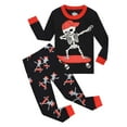 thumbnail image 1 of Caqnni Toddler Baby Boys Fall Outfits Contrast Color Long Sleeve Sweatshirt and Elastic Pants 2Pcs Clothes Set Fall Winter Set Fall Winter Outfits Children's Gift,Black,5-6 Years, 1 of 9