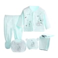 thumbnail image 1 of Caqnni Toddler Baby Boys Fall Winter Clothes Letter Long Sleeve Sweatshirts Pockets Pants Set 2 Piece Outfits Pajama Sets Baby Layette & Gift Sets(Blue,0-3 Months), 1 of 7