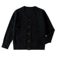 thumbnail image 1 of Caqnni Toddler Baby Girl Boy Knit Cardigan Sweater Long Sleeve Open Front Sweater Infant Fall Winter Clothes Warm Coats Sweatshirt Sweater（11-13 Years，Black）, 1 of 3