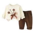 thumbnail image 1 of Caqnni Toddler Baby Girl Clothes Color Block Sweatshirt Pullover Tops Jogger Pants 2Pcs Fall Winter Sweatsuit Outfit Toddler Gift 3 6 12 18 24 Months 2T 3T Outfits,4-5 Years, 1 of 9