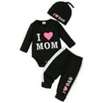 thumbnail image 1 of Caqnni Toddler Baby Girl Clothes Fall Winter Sweatshirt Pants 2 Piece Set Infant Color Block Long Sleeve Top Suit Pajamas & Dailywear Set Fall Winter Outfit，0-3 Months，Black, 1 of 4