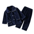 thumbnail image 1 of Caqnni Toddler Baby Girl Clothes Girl Long Sleeve Pullover Sweatshirt Stretch Jogger Pants Fall Winter Outfit Children Sleepwear Sets Gift Sets(Navy,8-9 Years), 1 of 4