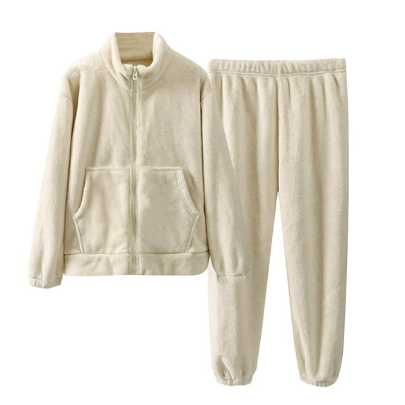 Caqnni Toddler Baby Girl Clothes Long Sleeve Tops + Pants Sweatsuit 2Pcs Winter Pajamas & Dailywear Set Fall Winter Outfitï¼10-12 Yearsï¼Beige