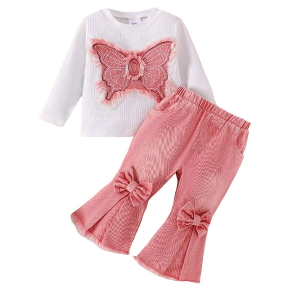 Caqnni Toddler Baby Girl Fall Outfit Color Block Sweatshirt Top Elastic Waist Pant Cute Winter Clothes Set Toddler Girl Gift Set 6M 12M 18M 24M ,2-3 Years