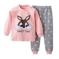 thumbnail image 1 of Caqnni Toddler Baby Girl Fall Winter Clothes 2T 3T 4T 5T Outfits Long Sleeve Knitted Cotton Tops Pants Clothes Set Toddler Gift 3 6 12 18 24 Months 2T 3T Outfits,18-24 Months, 1 of 3