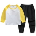 thumbnail image 1 of Caqnni Toddler Baby Girl Fall Winter Contrast Color Sweatshirt Outfit Clothes Long Sleeve Pullover Tops Joggers Pants Set Toddler Gift 3 6 12 18 24 Months 2T 3T Outfits,7-8 Years, 1 of 3