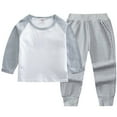 thumbnail image 1 of Caqnni Toddler Baby Girl Fall Winter Contrast Color Sweatshirt Outfit Clothes Long Sleeve Pullover Tops Joggers Pants Set Toddler Gift 3 6 12 18 24 Months 2T 3T Outfits,11-12 Years, 1 of 3