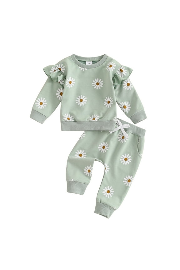 Toddler Baby Girl Fall Winter Crewneck Long Sleeve Sweatshirt and Sweatpants Sweatsuit Tracksuit Sets Toddler Gift 3 6 12 18 24 Months 2T 3T Outfits,2-3 Years