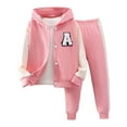 thumbnail image 1 of Caqnni Toddler Baby Girl Long Sleeve Sweatshirt Pullover Tops Contrast Color Pants Fall Outfit Clothes Toddler Gift 3 6 12 18 24 Months 2T 3T Outfits,3-4 Years, 1 of 7