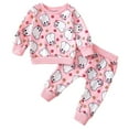 thumbnail image 1 of Caqnni Toddler Baby Girl Outfit Long Sleeve Sweatshirt Top Pants Setfor Girls 6 9 12 18 24 Months 2T 3T 4T Fall Winter Outfitï¼Redï¼6-12 Months, 1 of 4