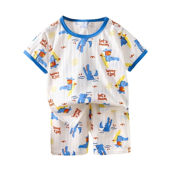 Caqnni Toddler Baby Girl Smocked Outfit Ruffle Halter Shirt Flared Shorts Set Toddler Bell Bottom Outfit Summer Clothes Shorts Set Blue 7-8 Years