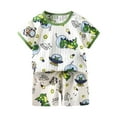 thumbnail image 1 of Caqnni Toddler Baby Girl Smocked Outfit Ruffle Halter Shirt Flared Shorts Set Toddler Bell Bottom Outfit Summer Clothes Shorts Set Green 6-12 Months, 1 of 3