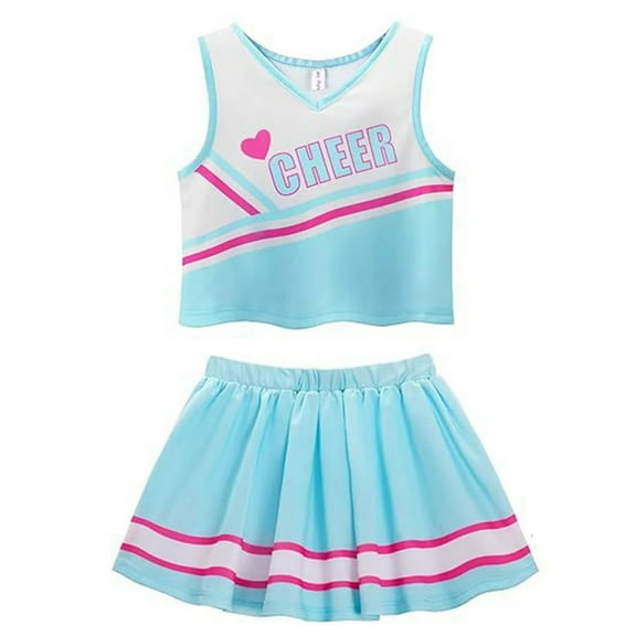 Caqnni Toddler Baby Girl Summer Short Clothes Ribbed Ruffle Sleeve Tops Elastic Drawstring Short Shorts Two Piece Solid Outfit Set Dailywear Set Blue 150