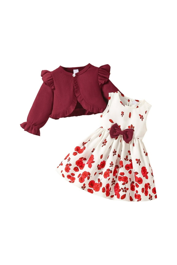 i Toddler Baby Girls Autumn Winter Clothes Cute Dinosaur Tank Tops+Pants Fall Winter Outfits Lightweight Elastic Cottons Warm Winter for Girls 6 9 12 18 24 Months,2-3 Years,Brick Red