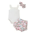 thumbnail image 1 of Caqnni Toddler Baby Girls Summer Clothes Outfits Ruffle Camisole Spot Dot Tops and Casual Shorts Newborn Girl Clothing Shorts Set White 6-12 Months, 1 of 7