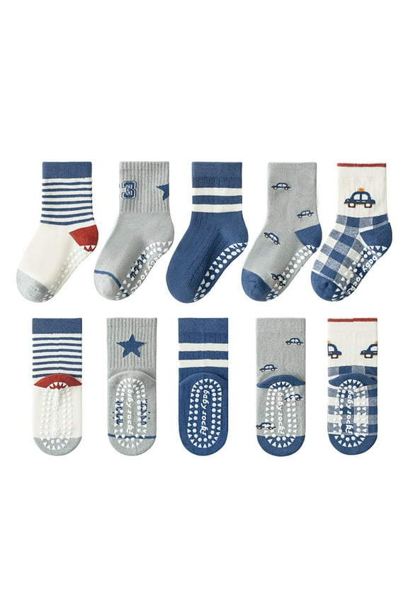 Toddler Baby Non Slip Ankle Socks with Grippers Kids Boys Girls Socks 5 Pairs for 0-7 Years Children GIFT FOR BOYS/GIRLS SOFT & COZY Indoor&Outdoor Wear for 1-16 Years,6-8 Years