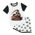 thumbnail image 1 of Caqnni Toddler Boy Clothes Kids Summer Cotton Outfits Shirt Short Sets Size 2-7 3 6 12 18 Months 2T boy shorts Short Sets Summer Pjs Summer Outfits (11-12 Years), 1 of 4