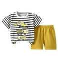thumbnail image 1 of Caqnni Toddler Boy Clothes Outfits Kid Summer Hawaiian Print T-Shirt + Elastic Waist Pockets Elastic Shorts Clothes Cartoon 2PCS Set Gift For 18-24 Months 2t 3t 4t 5t 6t Pajamas & Dailywear Set, 1 of 4