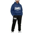 thumbnail image 1 of Caqnni Toddler Boy Fall Winter Outfits Long Sleeve Sweatshirt Pullover Joggers Pants Set Outfit Set Autumn Winter Clothes Set for 0 6 12 18 24 MPajamas & Dailywear Set(2-3 Years,Navy), 1 of 8