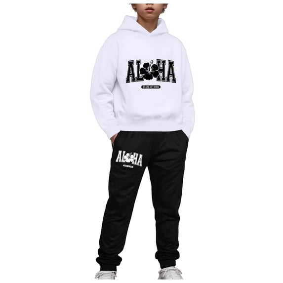 Caqnni Toddler Boy Fall Winter Outfits Long Sleeve Sweatshirt Pullover Joggers Pants Set Outfit Set Autumn Winter Clothes Set for 0 6 12 18 24 M 1t 2t 3t Pajamas & Dailywear Set(5-6 Years,White)
