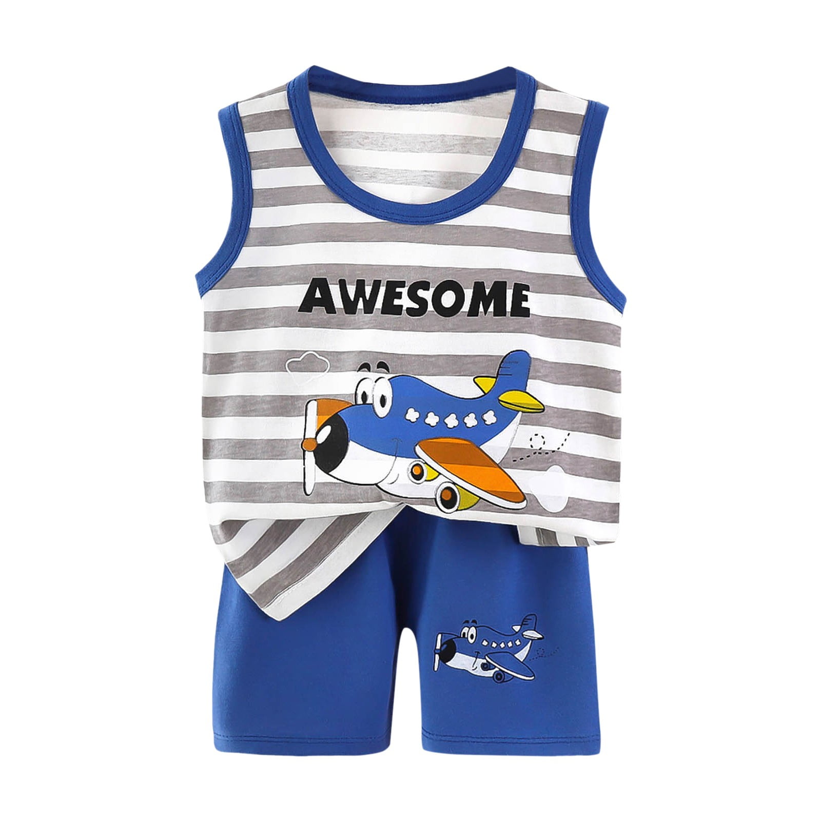 Infant Cotton T-Shirt & Short Set with Helicopter Print main image 1