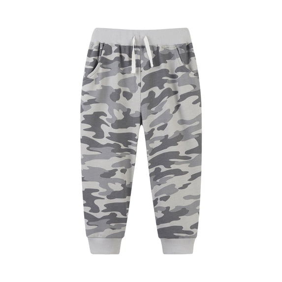 Caqnni Toddler Boys Fleece Cargo Sweatpants Open Bottom Drawstring Baggy Joggers Loose Fit Athletic Pants for Boy 0-16 Years (7-8 Years,Grey)