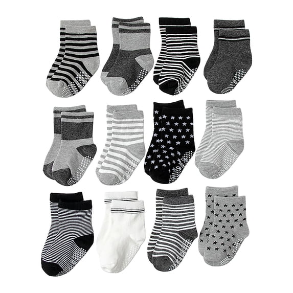 Caqnni Toddler Boys GirlsSocks with Non-Slip, Unisex Baby Retro Stripe Seamless Crew Ankle Cotton Socks for Boys Girls Boys 1 Pairs All Seasons SOFT & COZY Indoor&Outdoor Wear for 0-7 Years,0-1 Years