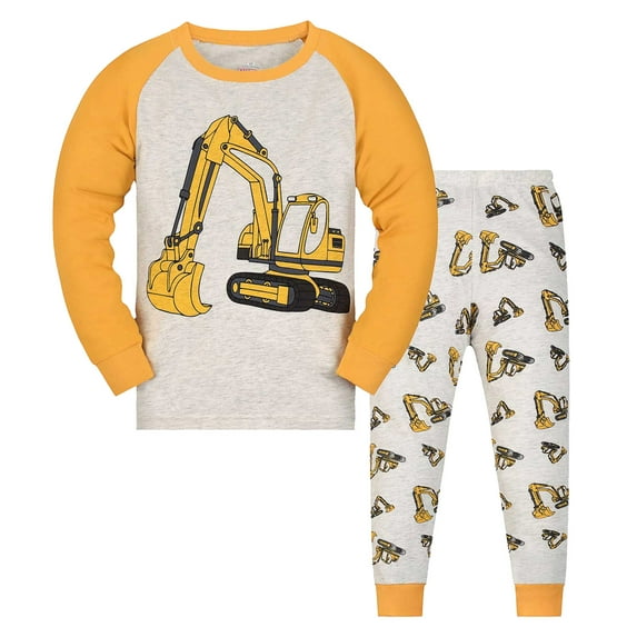 Caqnni Toddler Boys Little Girls Fall Outfits Contrast Color Sweatshirts Tops Pants Clothes Set Children Sleepwear Sets Gift Sets(1-2 Years,Yellow)