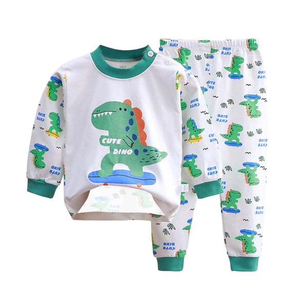 Caqnni Toddler Boys Pajamas & Dailywear Set Fall Winter Outfit Long Pullover Sweatshirt Stretch Pant Sweatsuit Outfit 2PC3 6 9 12 18 24 Months 2T 3T Long Sleeve Pajamas Set ,6-12 Months
