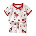 thumbnail image 1 of Caqnni Toddler Girl Clothes, 2Pcs Baby Girl Summer Outfits Sleeveless Bow Knot Tank Shirts Tops + Shorts Clothing Sets 1-5T Pajamas Set Pink 18-24 Months, 1 of 4