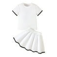 thumbnail image 1 of Caqnni Toddler Girl Clothes, 2Pcs Baby Girl Summer Outfits Sleeveless Bow Knot Tank Shirts Tops + Shorts Clothing Sets 1-5T Shorts Set White 10-11 Years, 1 of 9