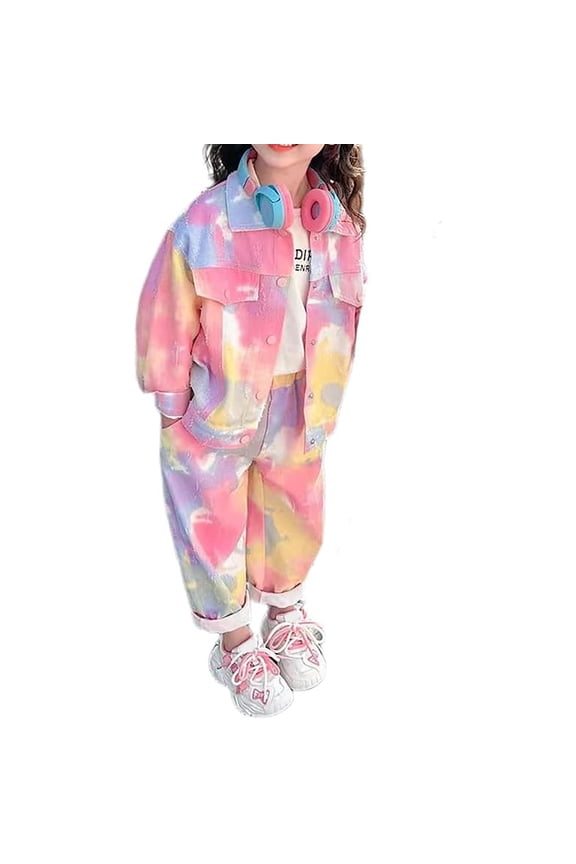 Toddler Girl Clothes Color Block Outfit Long Sleeve Sweatshirt Top Jogger Pants Cute 2PCS Set Girl's Gift,Pink,7-8 Years